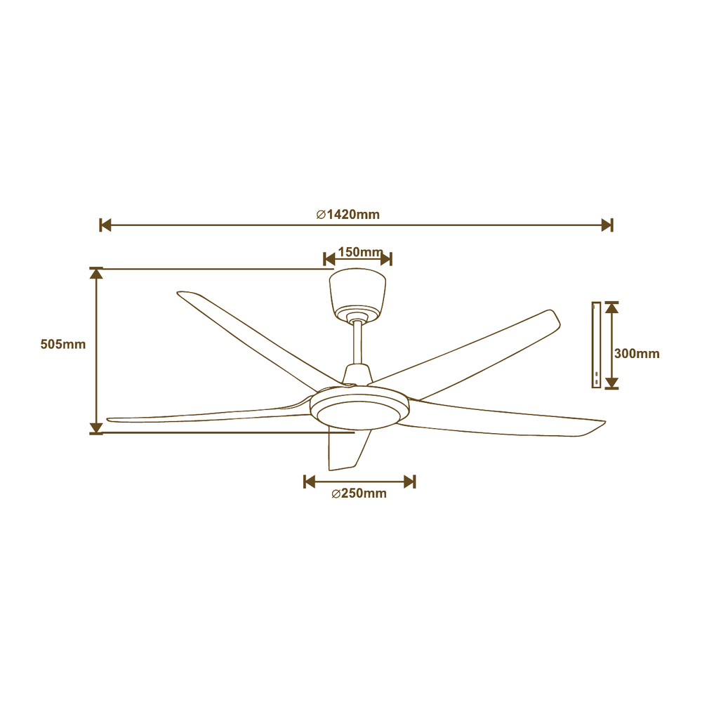 Smart Series fan dimensions
